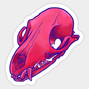 Fox Skull (Bisexual Pride) Sticker